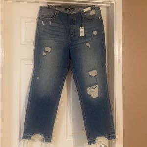 NWT EXPRESS Straight Ankle High Rise Jeans